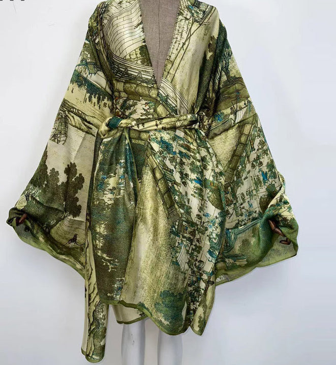 Midi Kimono /Duster with Scarf