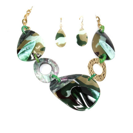 Camo Statement Necklace set